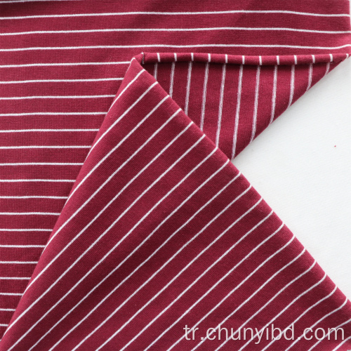 Nefes Alabilir Yüksek Kalite%95 Rayon%5 Spandex Stripes Desen Tek Jersey Örme Gömlek Kumaş Erkek Kadın Spor Giyim Kumaş